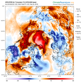 Mild air is forecast to blitz the North Pole through this weekend.
